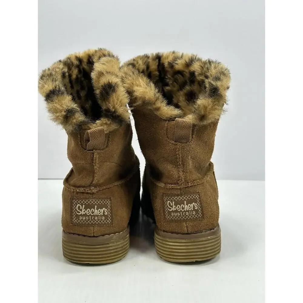 Skechers Boots‎ Womens 7.5 Adorbs Polar Ankle Winter Snow 48627 Brown Suede